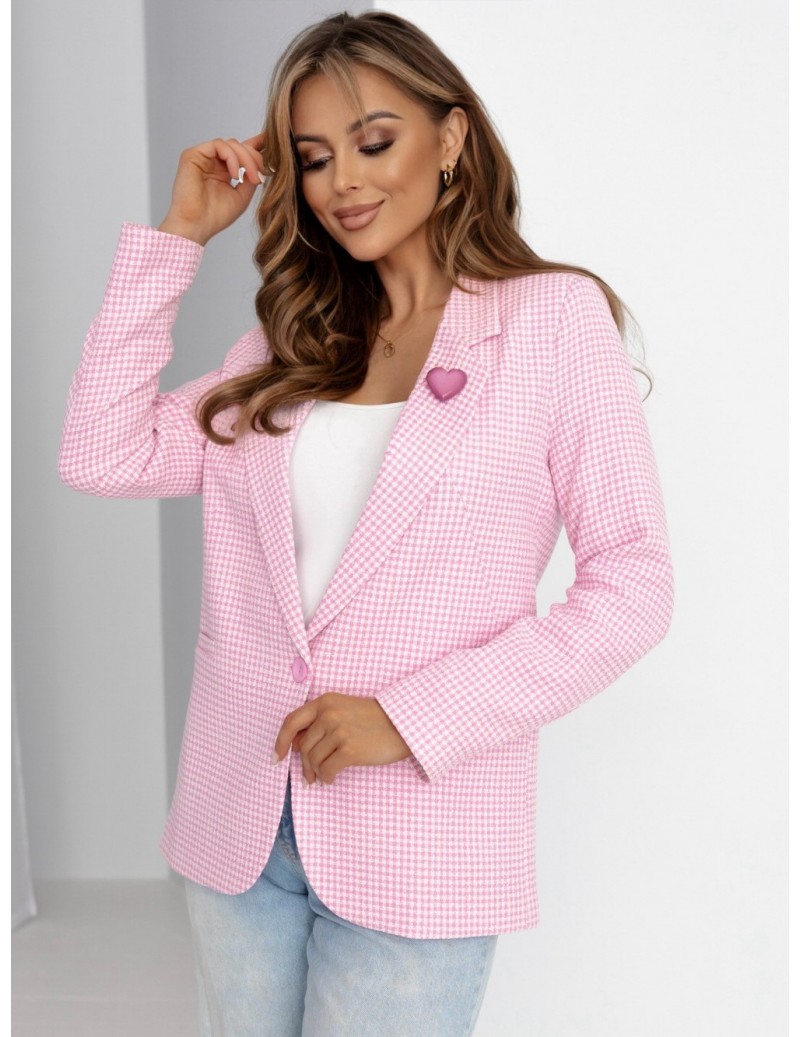 Marynarka różowo - biała w...