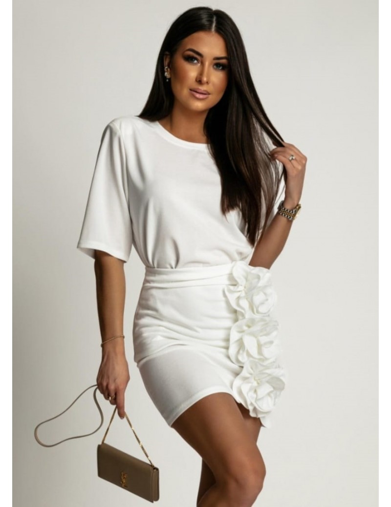 BIAŁY elegancki komplet z...